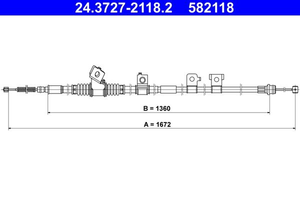 ATE 24.3727-2118.2 Cable Pull, parking brake