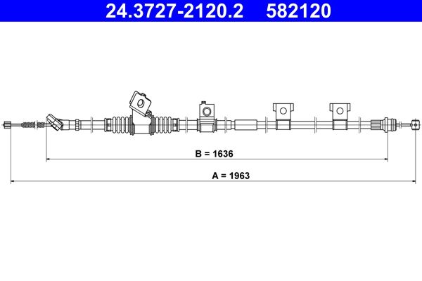 ATE 24.3727-2120.2 Cable Pull, parking brake