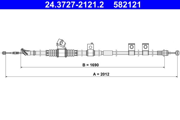 ATE 24.3727-2121.2 Cable Pull, parking brake