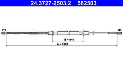 Cable Pull, parking brake ATE 24.3727-2503.2
