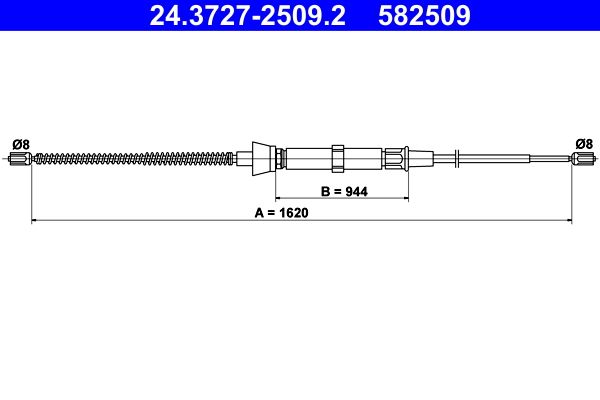 ATE 24.3727-2509.2 Cable Pull, parking brake