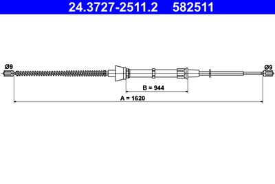 Cable Pull, parking brake ATE 24.3727-2511.2