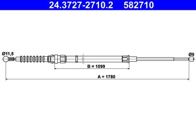 Cable Pull, parking brake ATE 24.3727-2710.2