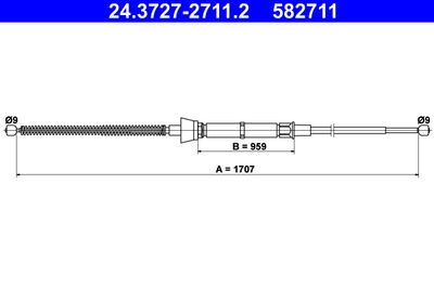 Cable Pull, parking brake ATE 24.3727-2711.2