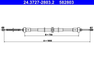 Cable Pull, parking brake ATE 24.3727-2803.2