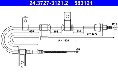 Cable Pull, parking brake ATE 24.3727-3121.2
