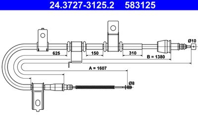 Cable Pull, parking brake ATE 24.3727-3125.2