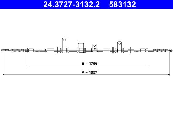 ATE 24.3727-3132.2 Cable Pull, parking brake