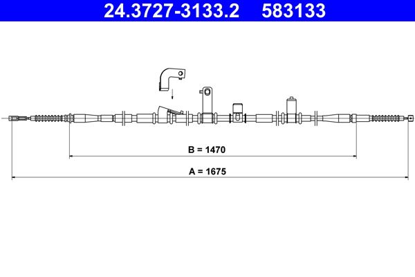 ATE 24.3727-3133.2 Cable Pull, parking brake
