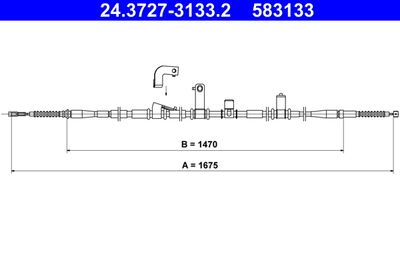 Cable Pull, parking brake ATE 24.3727-3133.2