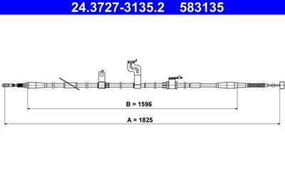Cable Pull, parking brake ATE 24.3727-3135.2