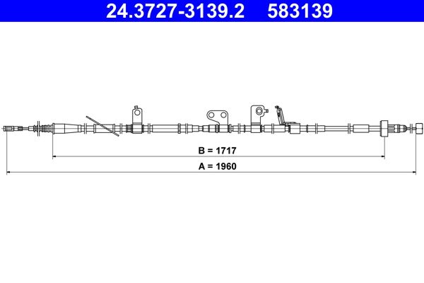 ATE 24.3727-3139.2 Cable Pull, parking brake