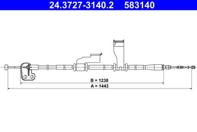 Cable Pull, parking brake ATE 24.3727-3140.2