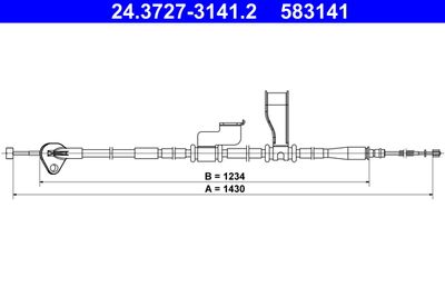 Cable Pull, parking brake ATE 24.3727-3141.2