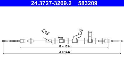 Cable Pull, parking brake ATE 24.3727-3209.2