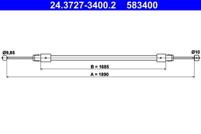 Cable Pull, parking brake ATE 24.3727-3400.2