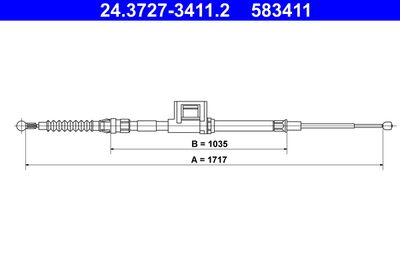 Cable Pull, parking brake ATE 24.3727-3411.2