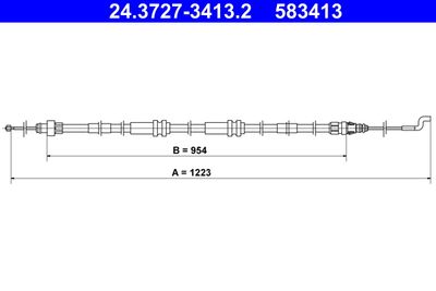 Cable Pull, parking brake ATE 24.3727-3413.2