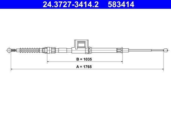 ATE 24.3727-3414.2 Cable Pull, parking brake