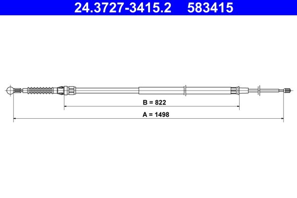 ATE 24.3727-3415.2 Cable Pull, parking brake