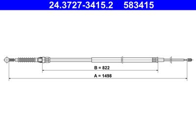Cable Pull, parking brake ATE 24.3727-3415.2