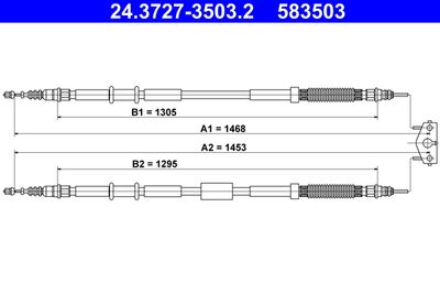 Cable Pull, parking brake ATE 24.3727-3503.2