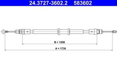 Cable Pull, parking brake ATE 24.3727-3602.2