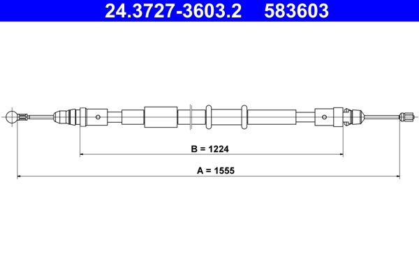 ATE 24.3727-3603.2 Cable Pull, parking brake