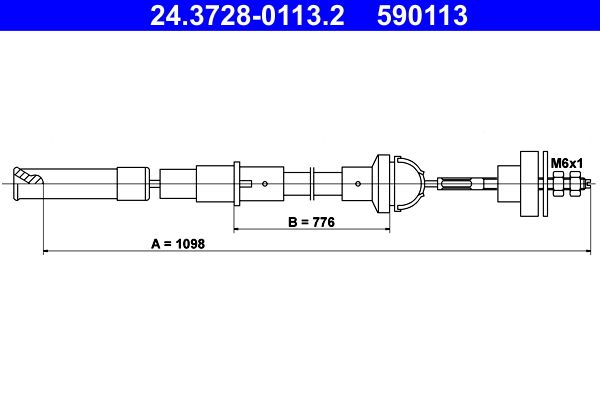 ATE 24.3728-0113.2 Cable Pull, clutch control