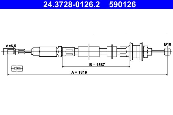 ATE 24.3728-0126.2 Cable Pull, clutch control