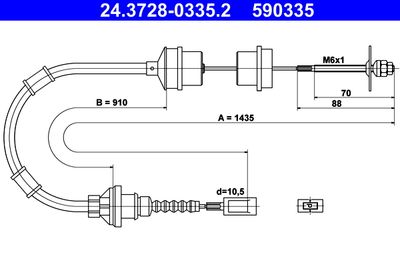Cable Pull, clutch control ATE 24.3728-0335.2