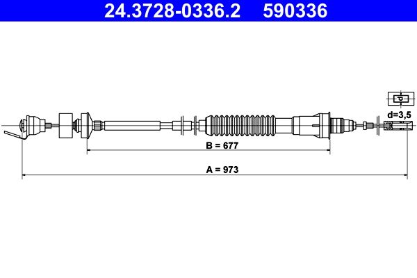 ATE 24.3728-0336.2 Cable Pull, clutch control