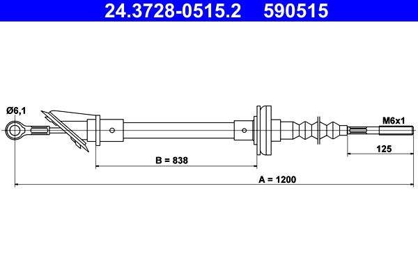 ATE 24.3728-0515.2 Cable Pull, clutch control