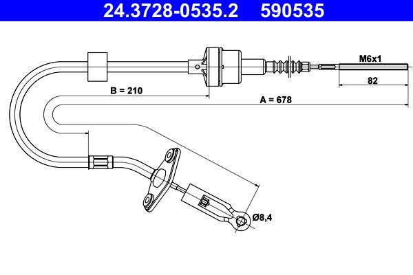 ATE 24.3728-0535.2 Cable Pull, clutch control