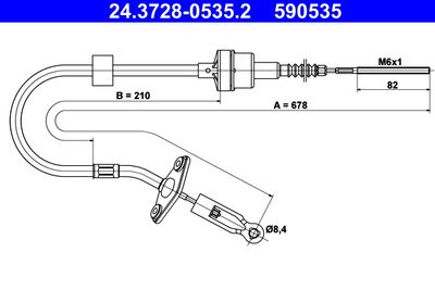 Cable Pull, clutch control ATE 24.3728-0535.2