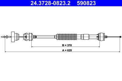 Cable Pull, clutch control ATE 24.3728-0823.2