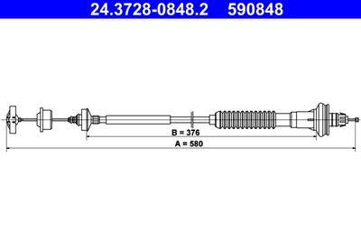 Cable Pull, clutch control ATE 24.3728-0848.2