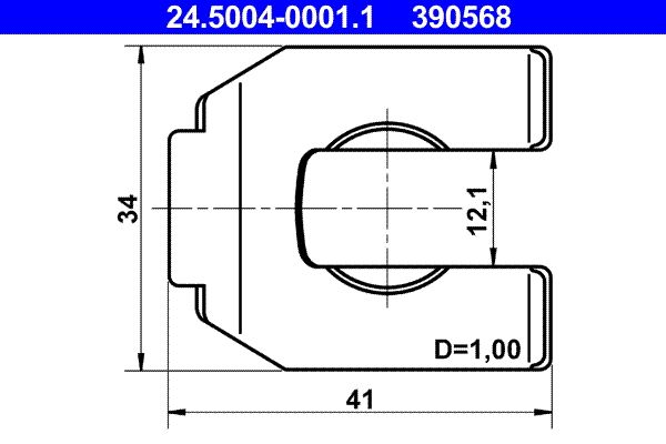 ATE 24.5004-0001.1 Holding Bracket, brake hose