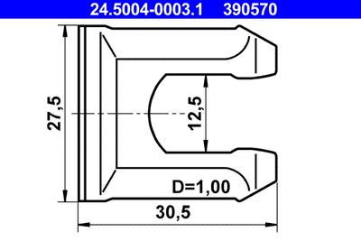 Holding Bracket, brake hose ATE 24.5004-0003.1
