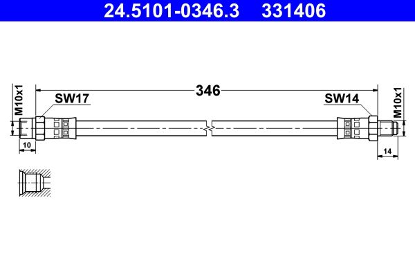 ATE 24.5101-0346.3 Brake Hose