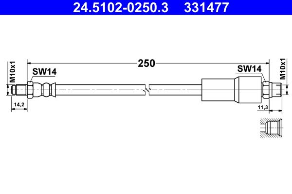 ATE 24.5102-0250.3 Brake Hose