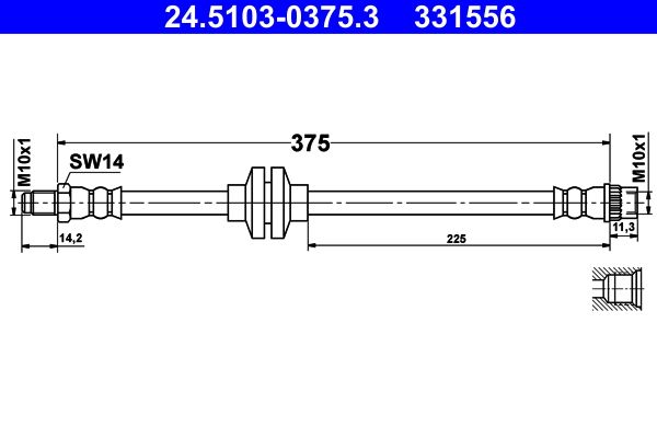 ATE 24.5103-0375.3 Brake Hose