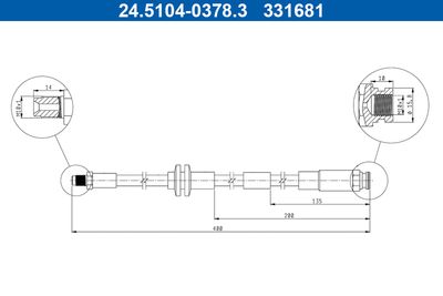Brake Hose ATE 24.5104-0378.3
