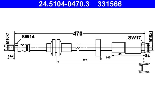 ATE 24.5104-0470.3 Brake Hose