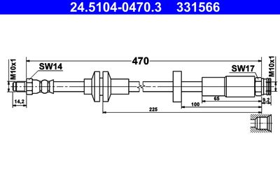 Brake Hose ATE 24.5104-0470.3
