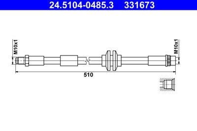 Brake Hose ATE 24.5104-0485.3