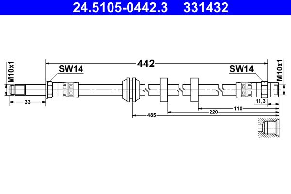 ATE 24.5105-0442.3 Brake Hose
