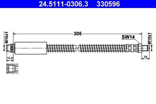 ATE 24.5111-0306.3 Brake Hose