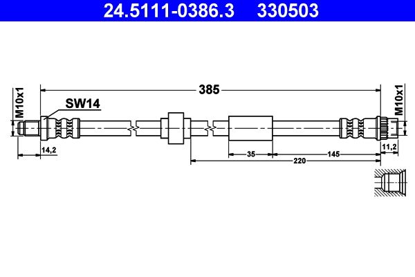 ATE 24.5111-0386.3 Brake Hose