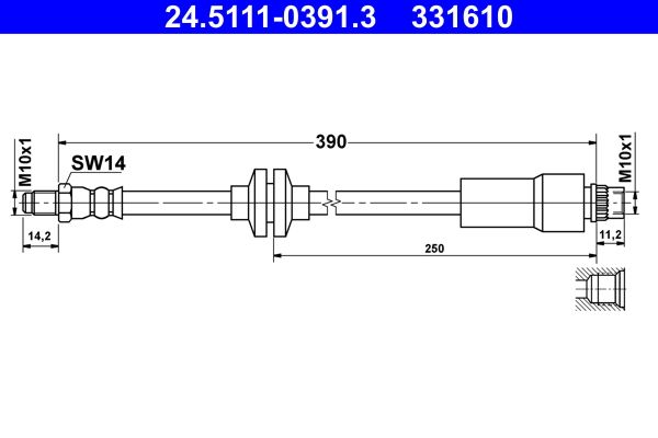 ATE 24.5111-0391.3 Brake Hose